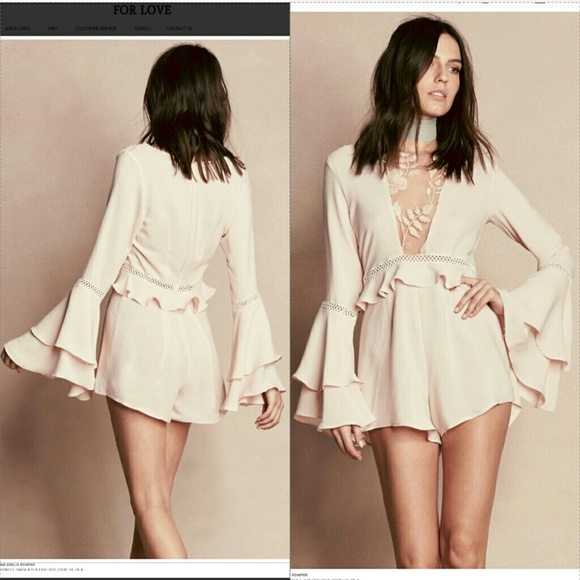 New for love & lemons Emilia romper pink S emilia - Picture 5 of 8
